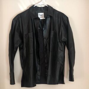 Abercrombie & Fitch Black Faux Leather Jacket